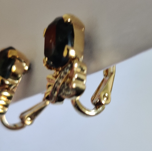 Vintage D'Orlan Earrings w/Blue Topaz Glass - Picture 9 of 16